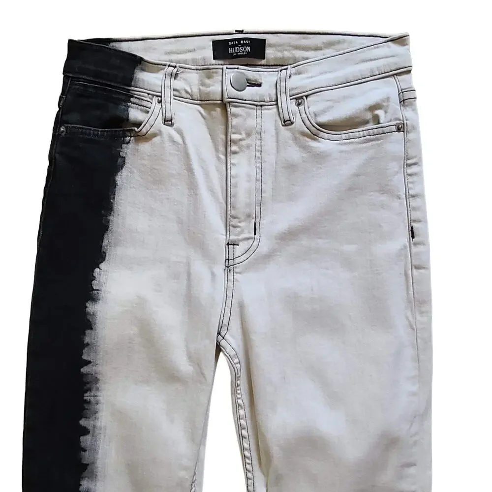 HUDSON x BAJA EAST Holly High-Rise Jeans Black‎ to White BEW4151DBQ Women's 28